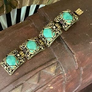 Vintage Green Stone Bracelet